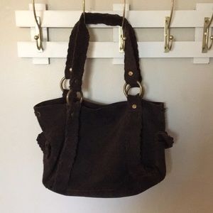 Brown Suede Genuine Leather Gap bag